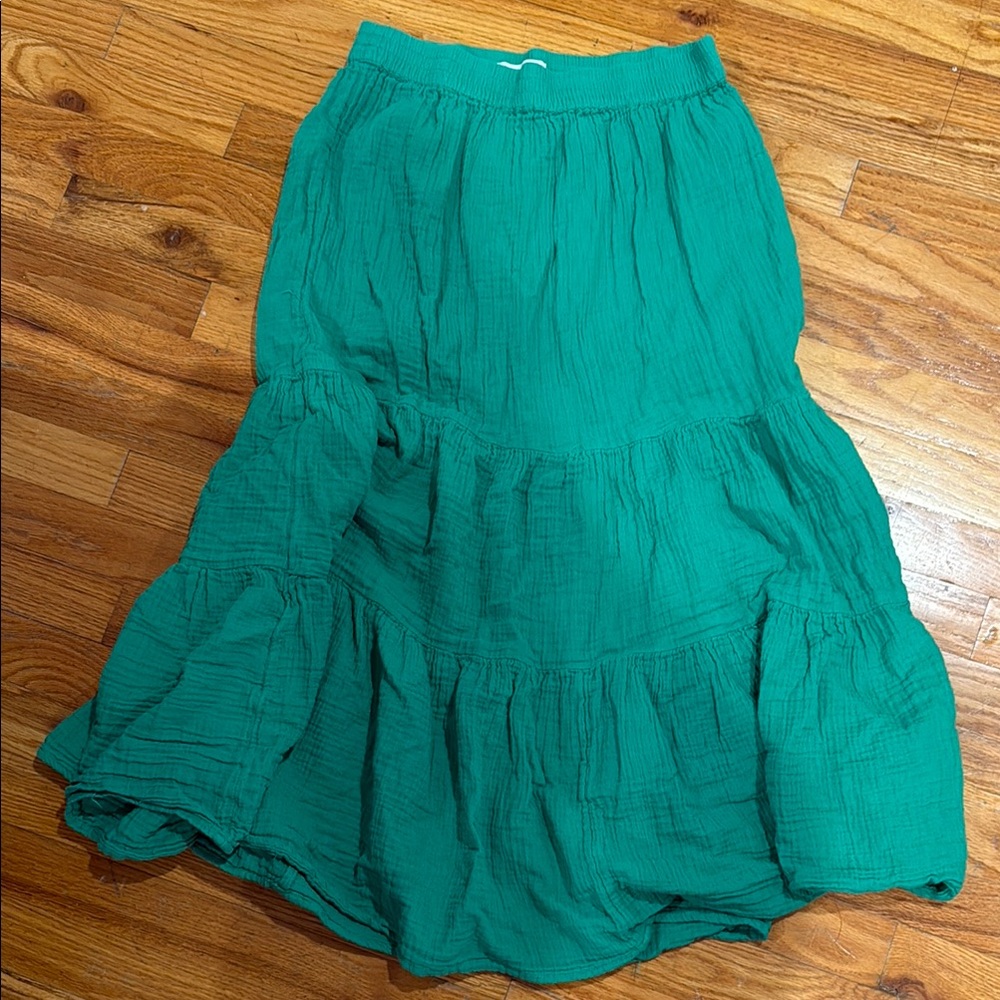 Green Tiered Women's Skirt